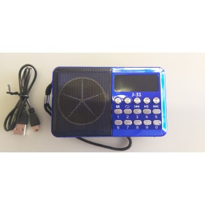 Mini Rádio FM/USB/Cartão de Memória J-31 Altomex -Azul