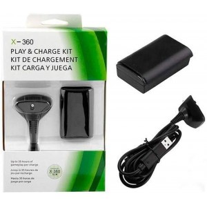 Kit C/ Bateria E Carregador P/ Controle Xbox 360 Play Charge