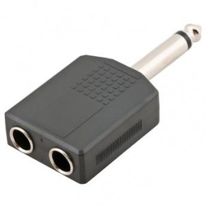 Adaptador Plug P10 Mono X 2 Jack J10 Stereo