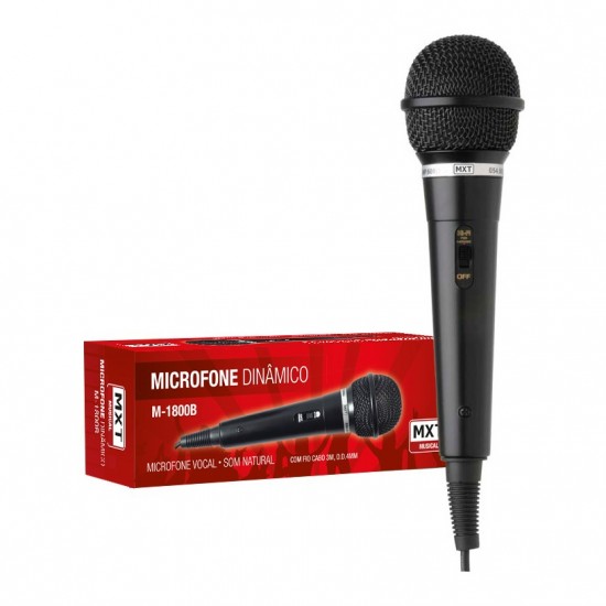 Microfone Dinâmico Mxt M-1800b Profissional