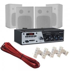 Kit Som Ambiente Frahm Receiver Slim 1000 + Caixa E Fios